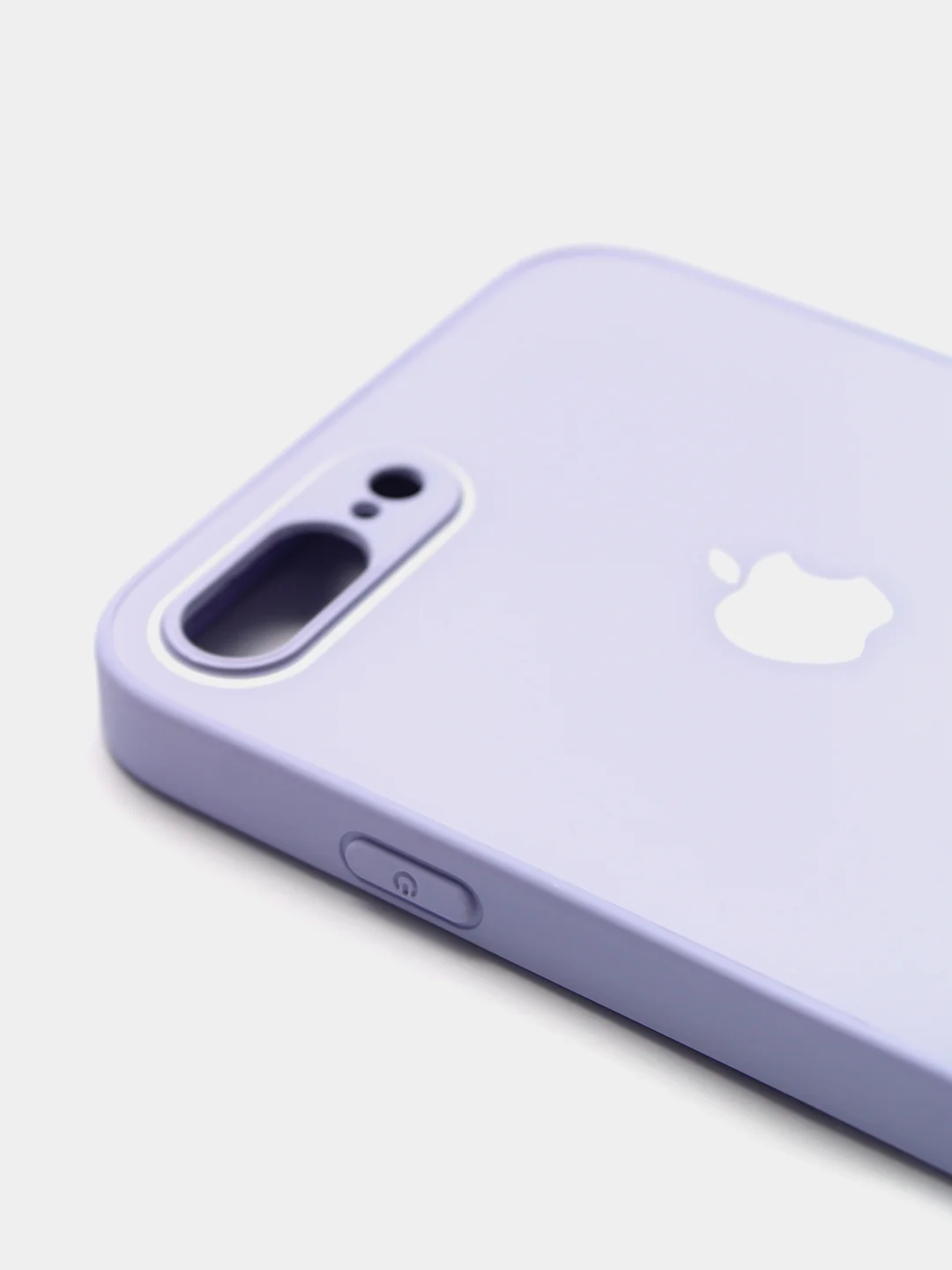Лавандовый чехол силиконовый со стеклянной панелью для iPhone 7 Plus / iPhone 8 Plus