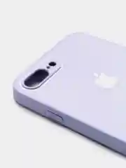 Лавандовый чехол силиконовый со стеклянной панелью для iPhone 7 Plus / iPhone 8 Plus
