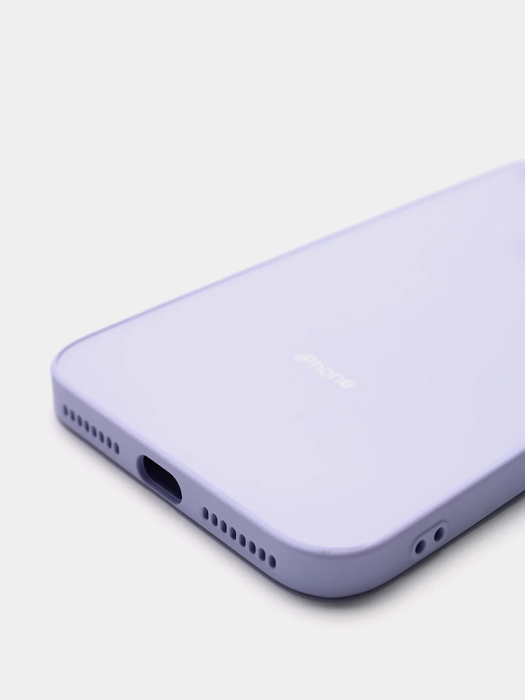 Лавандовый чехол силиконовый со стеклянной панелью для iPhone 7 Plus / iPhone 8 Plus