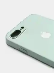 Мятный чехол силиконовый со стеклянной панелью для iPhone 7 Plus / iPhone 8 Plus