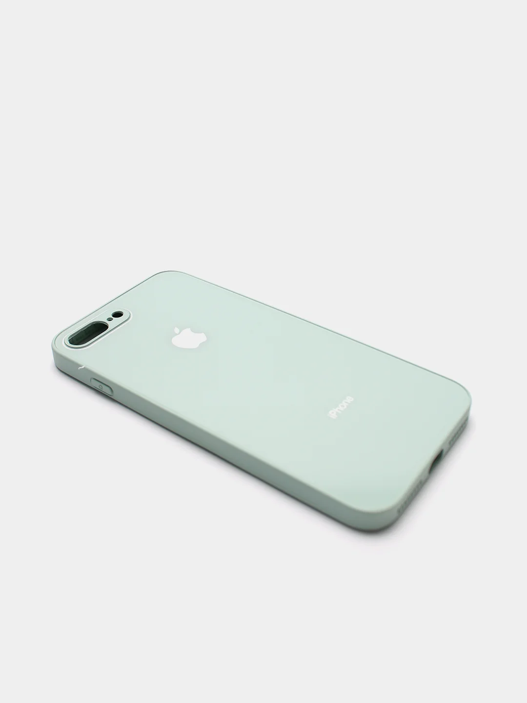 Мятный чехол силиконовый со стеклянной панелью для iPhone 7 Plus / iPhone 8 Plus