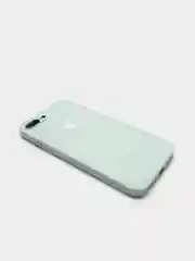 Мятный чехол силиконовый со стеклянной панелью для iPhone 7 Plus / iPhone 8 Plus