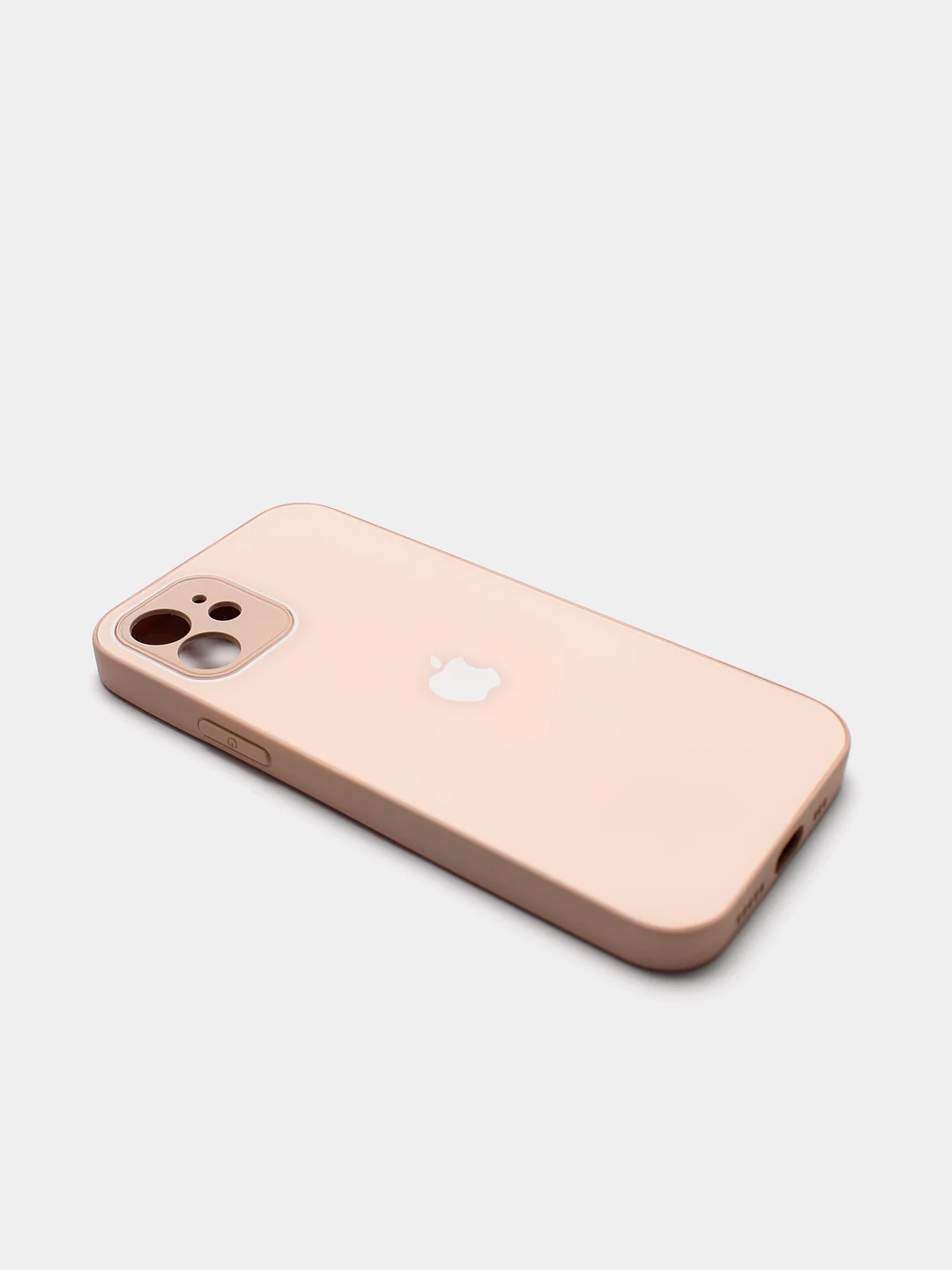 Кремовый силиконовый чехол для iPhone 12, со стеклянной панелью