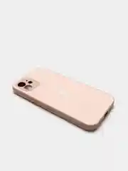 Кремовый силиконовый чехол для iPhone 12, со стеклянной панелью