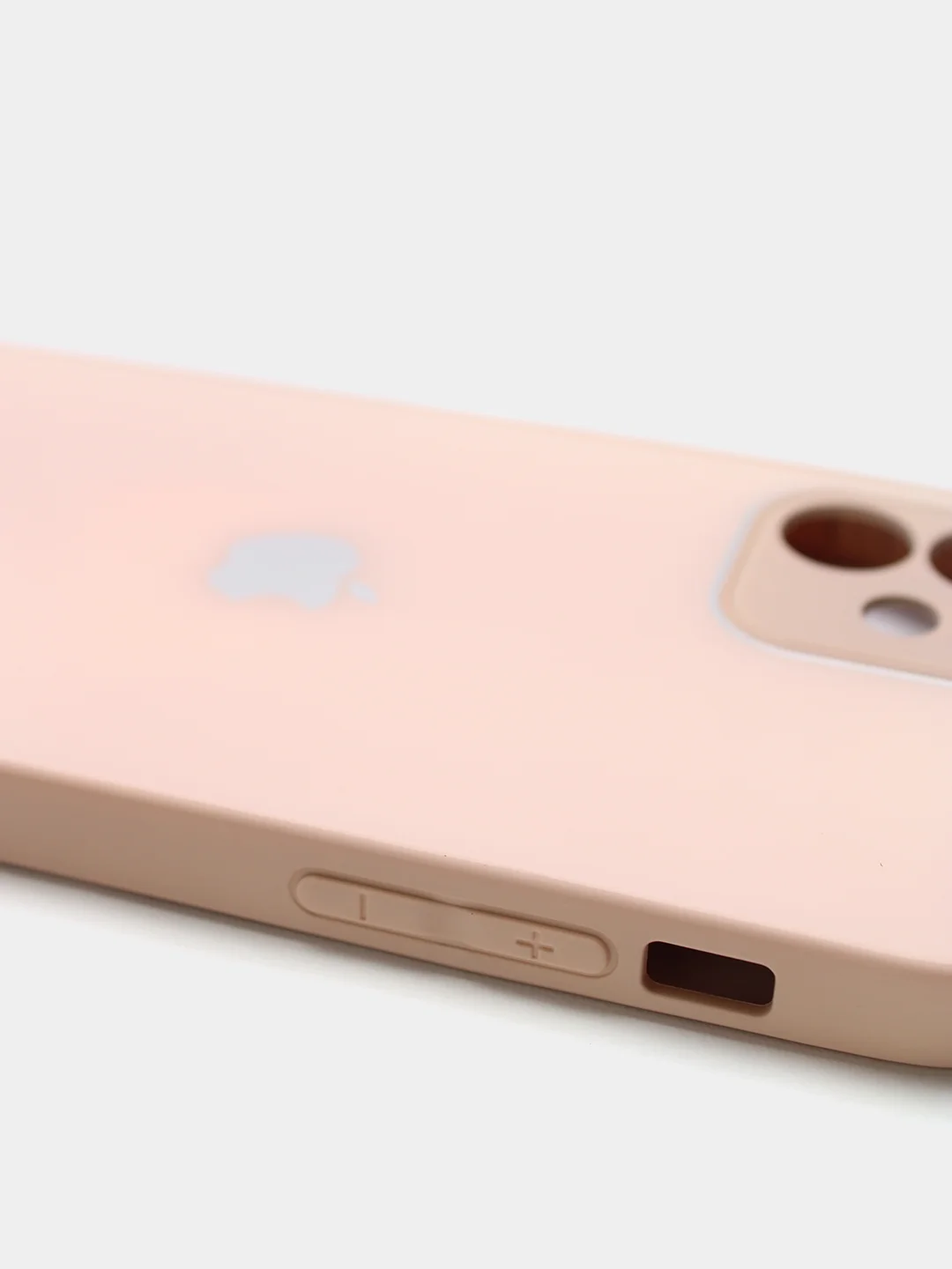 Кремовый силиконовый чехол для iPhone 12, со стеклянной панелью