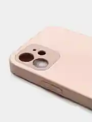 Кремовый силиконовый чехол для iPhone 12, со стеклянной панелью