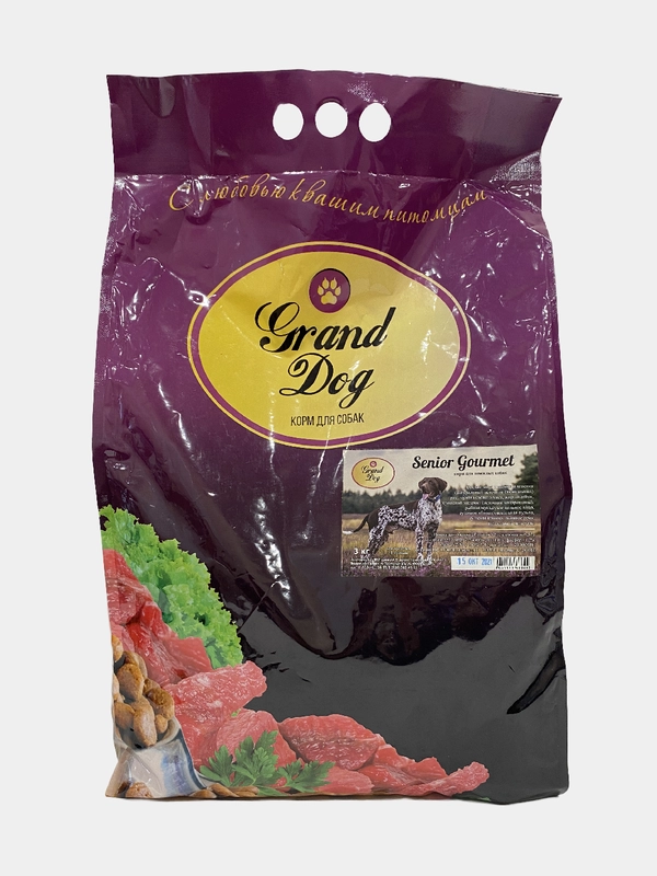 Сухой корм для пожилых собак всех пород Grand Dog Senior Gourmet с индейкой и ягнёнком 3кг