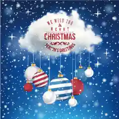Синий статические новогодние наклейки на окна "Merry Christmas"