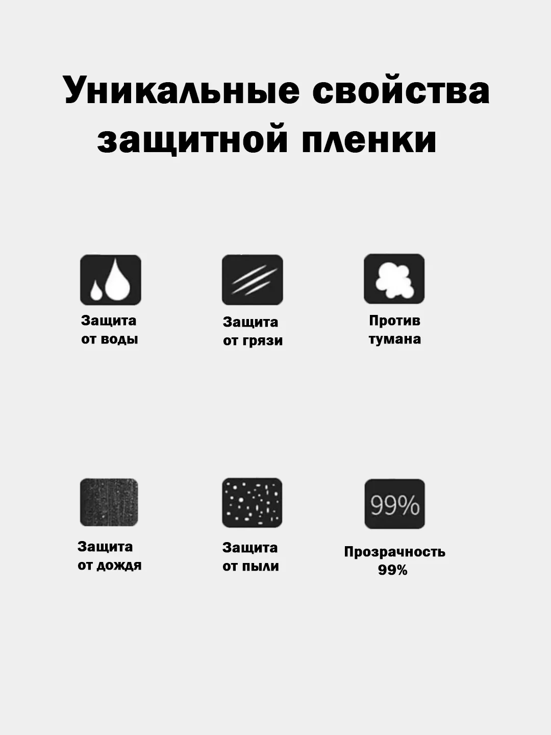 Защитная пленка/наклейка Анти-дождь на боковые зеркала автомобиля, 2 штуки
