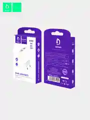 Сетевое зарядное устройство Denmen DC05, 2.4 A, 2 USB порта, White
