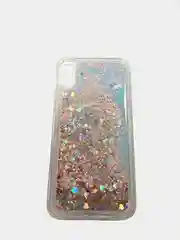 Розовый чехол с блестками для iPhone X, XS