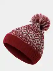 Бордовый шапка мужская, с помпоном, 4 цвета, хлопок