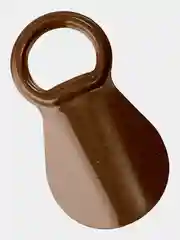 Коричневый ложка для обуви, рожок металлический 9 см (карманный)