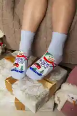 Новогодние детские носки  в подарочной упаковке, 3 шт в упаковке