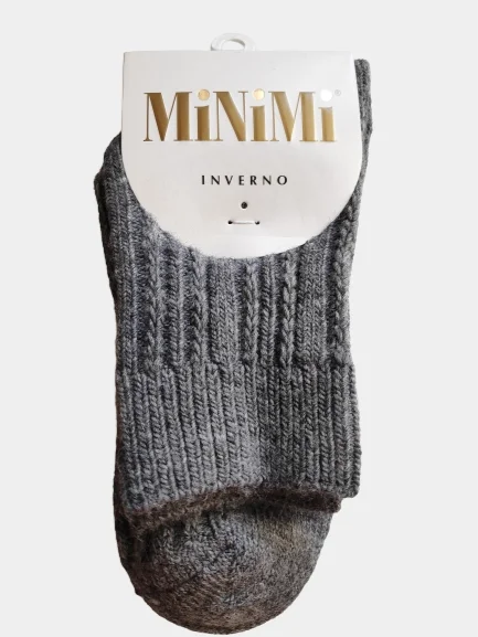 Серый теплые женские носки из шерсти Minimi  "Inverno", 3303