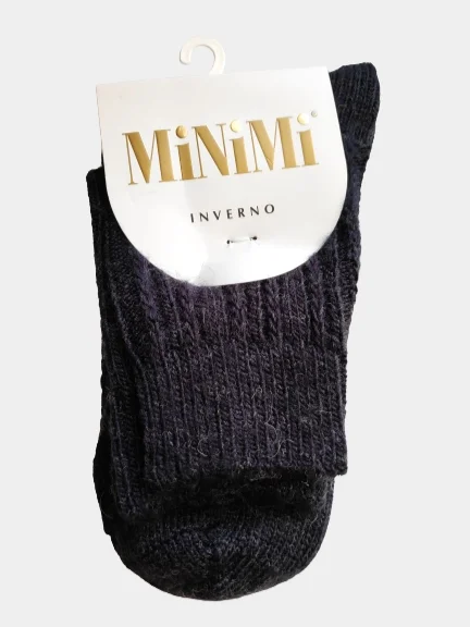 Черный теплые женские носки из шерсти Minimi  "Inverno", 3303