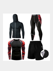 Спортивный костюм. Рашгард, тайтсы, шорты, олимпийка, футболка