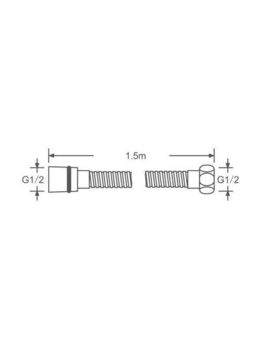 FASHUN шланг для душа 1,5м INOX, растяжной, защита от перекручивания, нержавеющая сталь