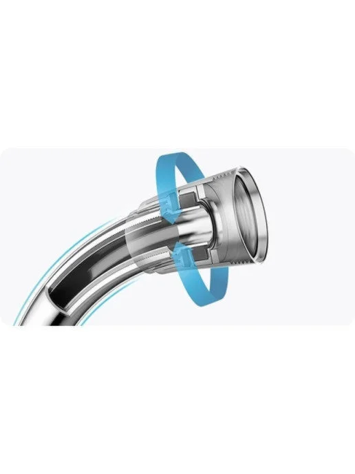 FASHUN шланг для душа 1,5м INOX, растяжной, защита от перекручивания, нержавеющая сталь