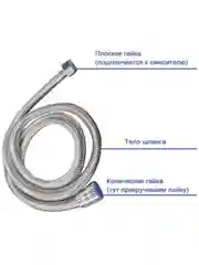 FASHUN шланг для душа 1,5м INOX, растяжной, защита от перекручивания, нержавеющая сталь