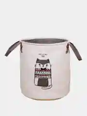 Белый корзина для белья и хранения тканевая с ручками