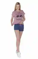 Сиреневый футболка с шортами "Киса"