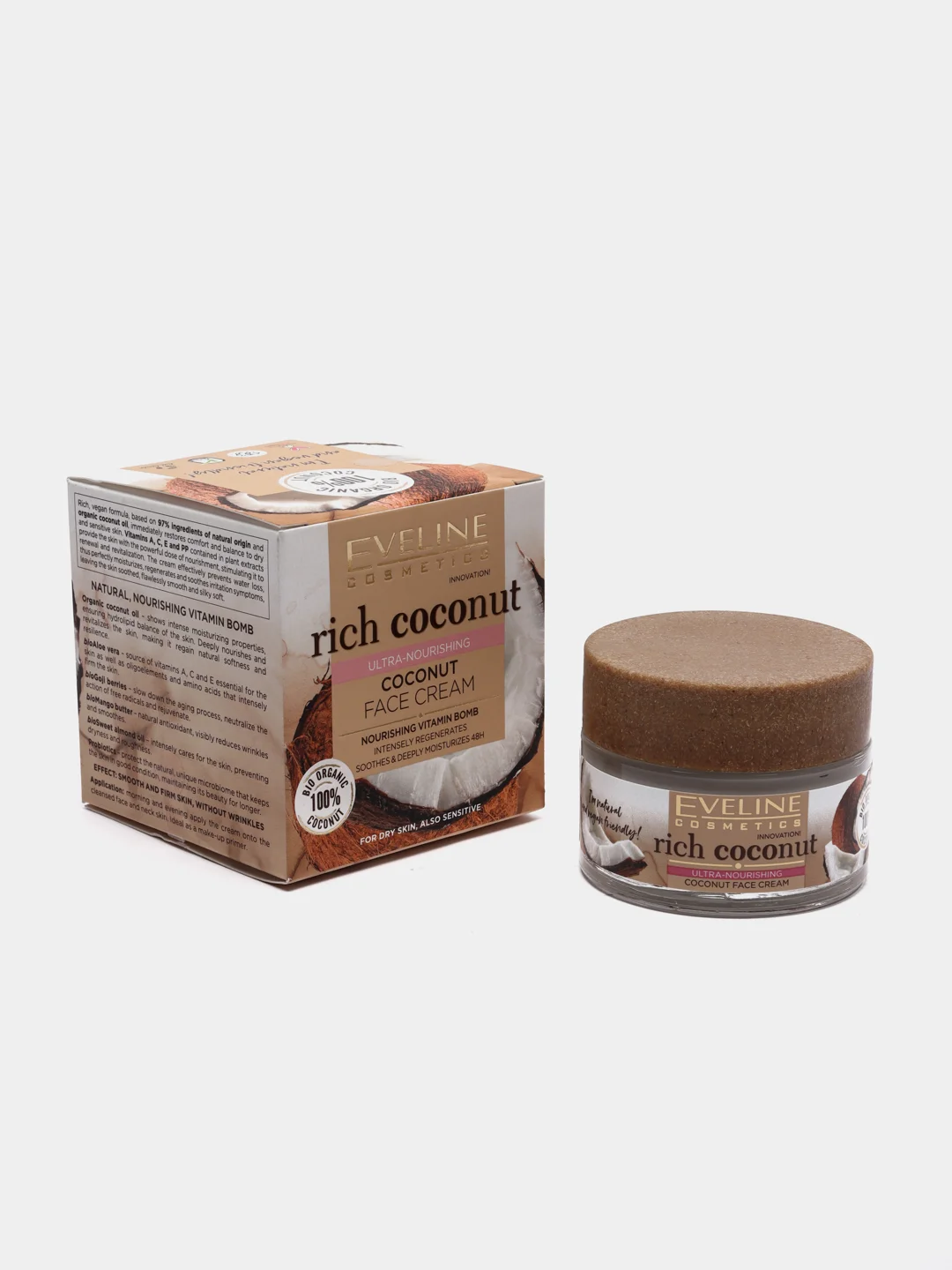 Eveline Cosmetics RICH COCONUT Мультипитательный крем для лица для сухой кожи, 50 мл