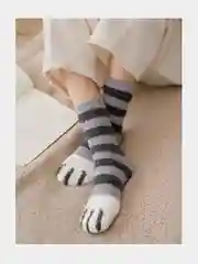 Серый носки женские "Лапки, Cat", махровые, утепленные