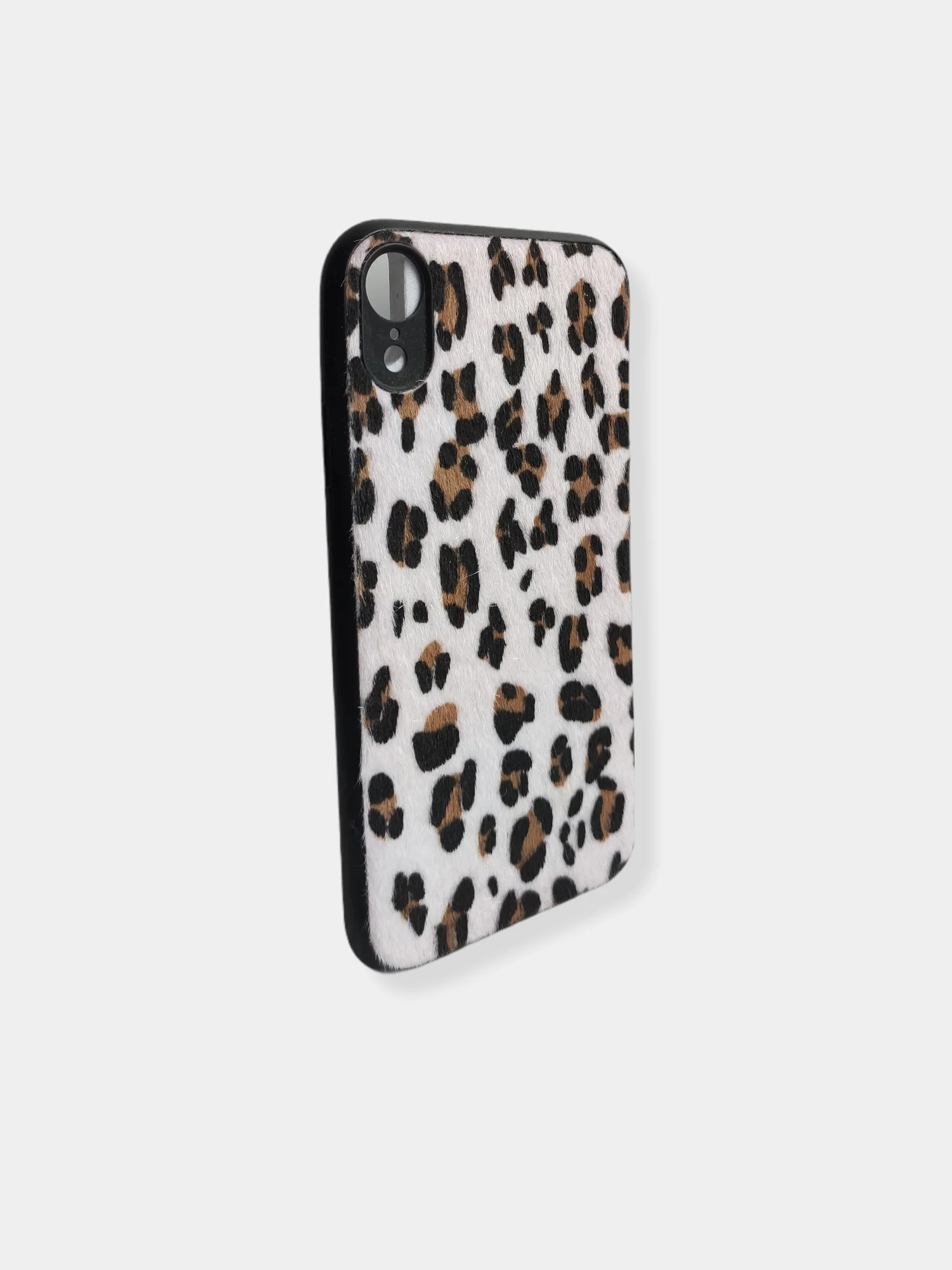 Алый чехол накладка с мехом рисунком леопард гепард тигр пантера для Iphone 6s x xs max
