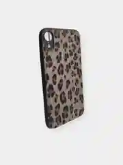 Алый чехол накладка с мехом рисунком леопард гепард тигр пантера для Iphone 6s x xs max