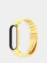 Золотой металлический ремешок для Xiaomi Mi Band 3 / 4 / 5 / 6 стальной фитнес браслет