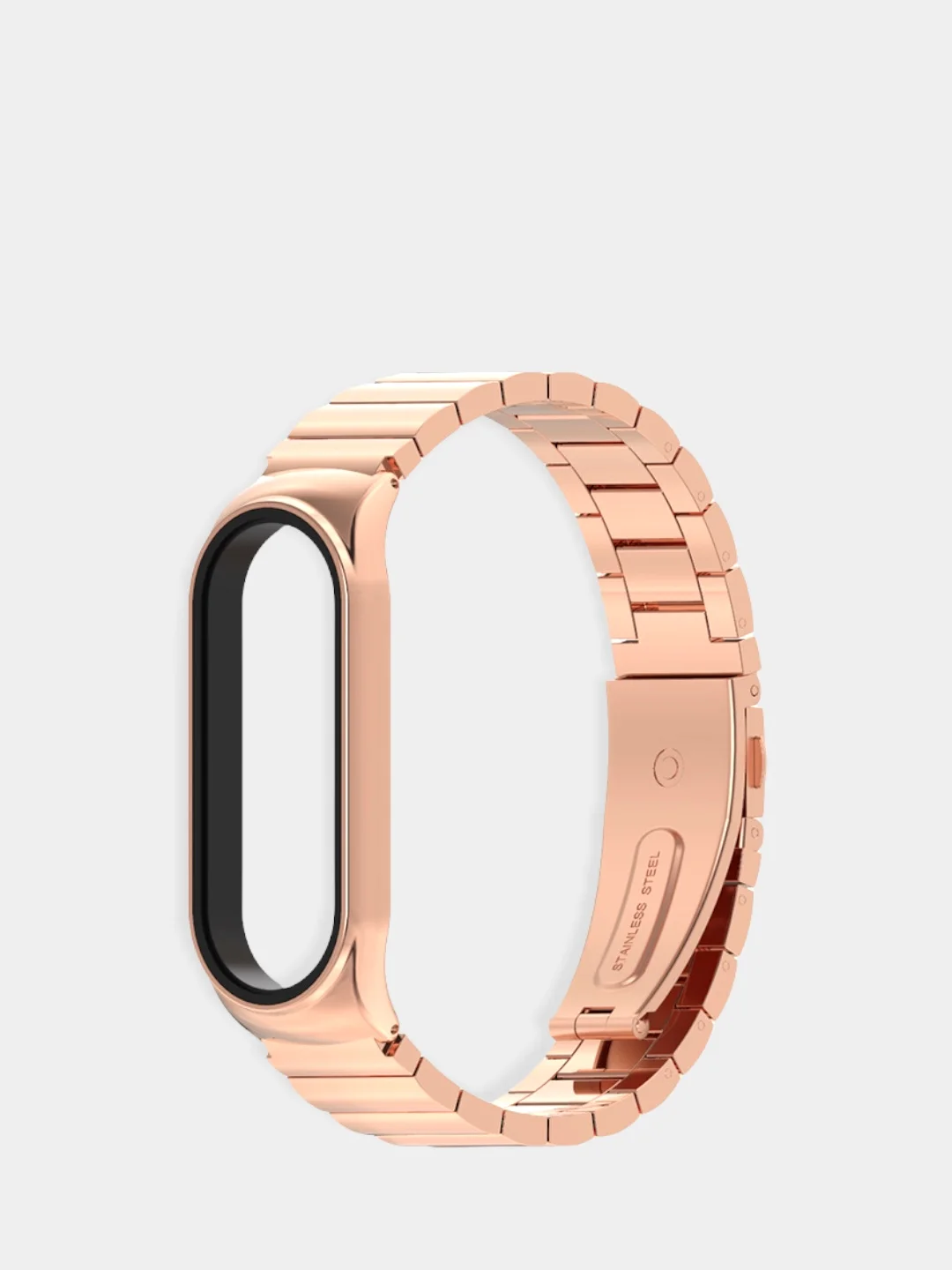 Розовый металлический ремешок для Xiaomi Mi Band 3 / 4 / 5 / 6 стальной фитнес браслет