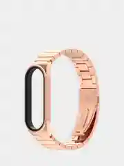 Розовый металлический ремешок для Xiaomi Mi Band 3 / 4 / 5 / 6 стальной фитнес браслет