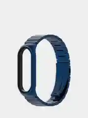 Синий металлический ремешок для Xiaomi Mi Band 3 / 4 / 5 / 6 стальной фитнес браслет
