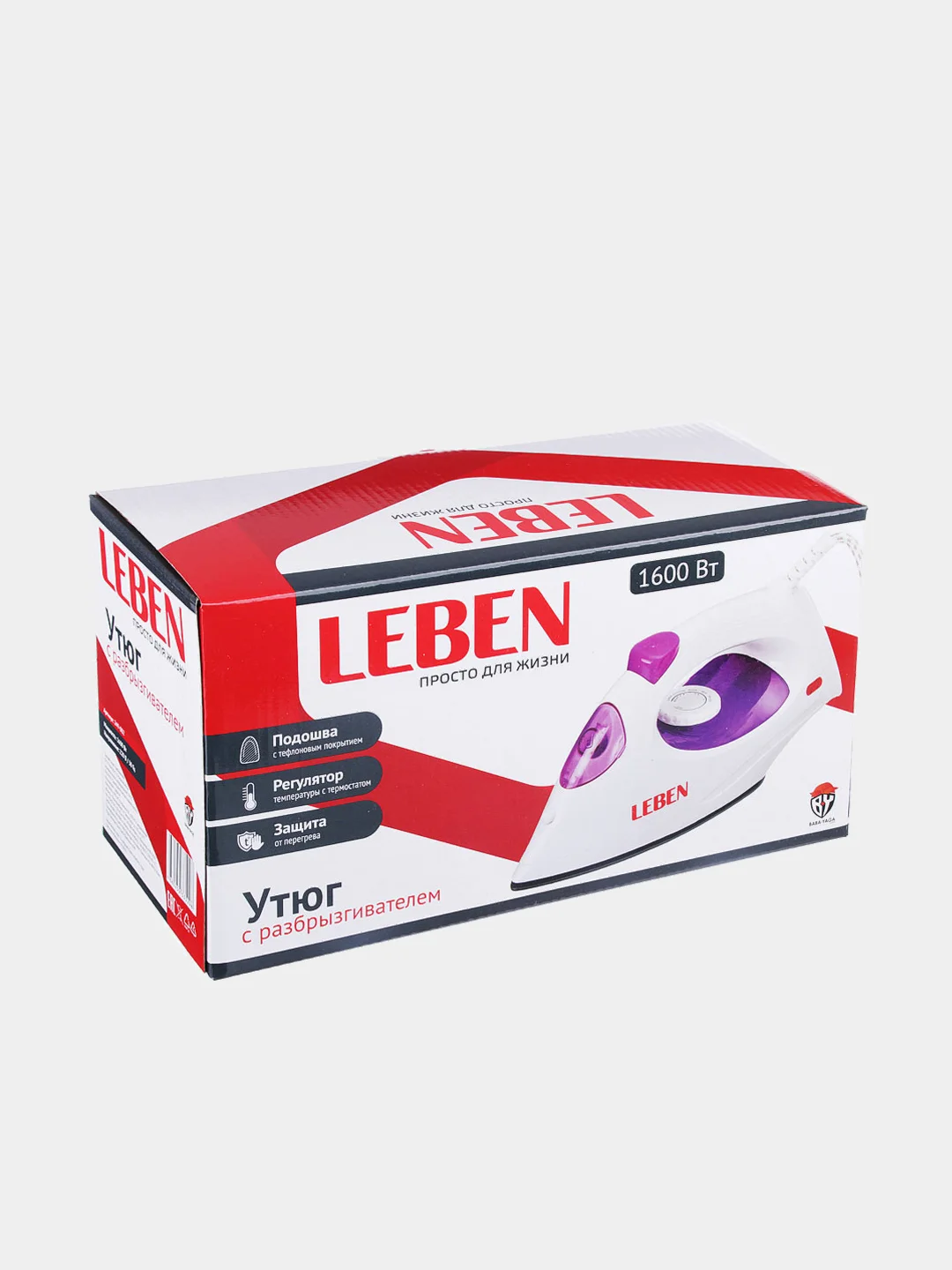 Утюг Leben 1600 Вт с разбрызгивателем, подошва тефлон