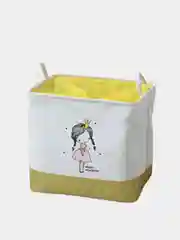 Горчичный корзина для белья и хранения тканевая с ручками