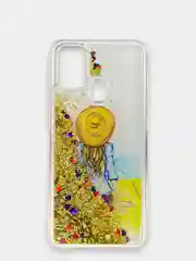 Золотой чехол Samsung Galaxy M31 (Самсунг Галакси М31) переливающийся жидкий с блестками