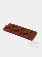 Форма для леденцов и мороженого Морозко, 249,41,5 см, 6 ячеек (4х4 см), с палочками