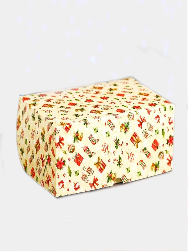 Коробки на 6 капкейков новогодние. 27*15*10 см.
