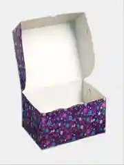Синий коробки на 6 капкейков новогодние. 27*15*10 см.