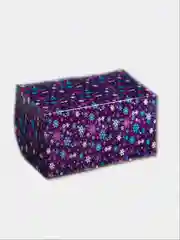 Синий коробки на 6 капкейков новогодние. 27*15*10 см.