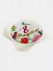 Алый наклейки для бизнеса,цветов и подарков "Handmade", 4 х 4 см. Набор 50 шт