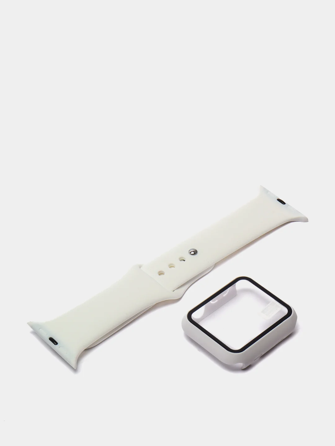 Белый силиконовый ремешок с корпусом для Apple Watch 38, 40, 42 и 44 мм