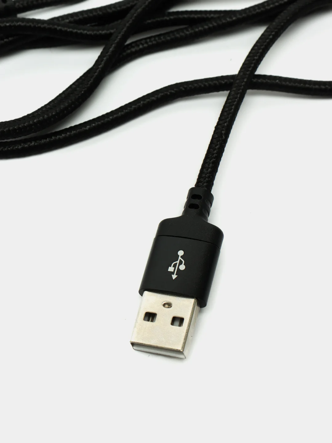 Черный кабель для быстрой зарядки и передачи данных, USB - Type-C, 3.2 А, в тканевой оплетке