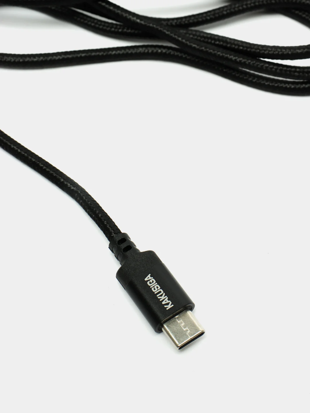 Черный кабель для быстрой зарядки и передачи данных, USB - Type-C, 3.2 А, в тканевой оплетке