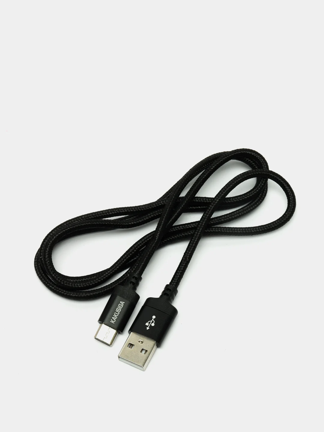 Черный кабель для быстрой зарядки и передачи данных, USB - Type-C, 3.2 А, в тканевой оплетке