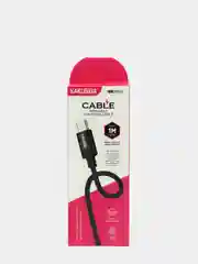 Черный кабель для быстрой зарядки и передачи данных, USB - Type-C, 3.2 А, в тканевой оплетке