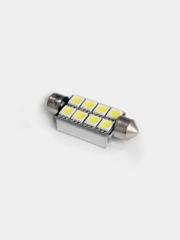 Лампа светодиодная, белая, T11, (SV 8.5) 8x5050 SMD 41mm Canbus, 2 шт