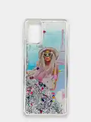 Серебряный чехол Samsung Galaxy M31s, Галакси М31с силиконовый переливающийся жидкий с блестками