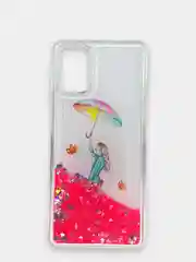 Фуксия чехол Samsung Galaxy M31s, Галакси М31с силиконовый переливающийся жидкий с блестками